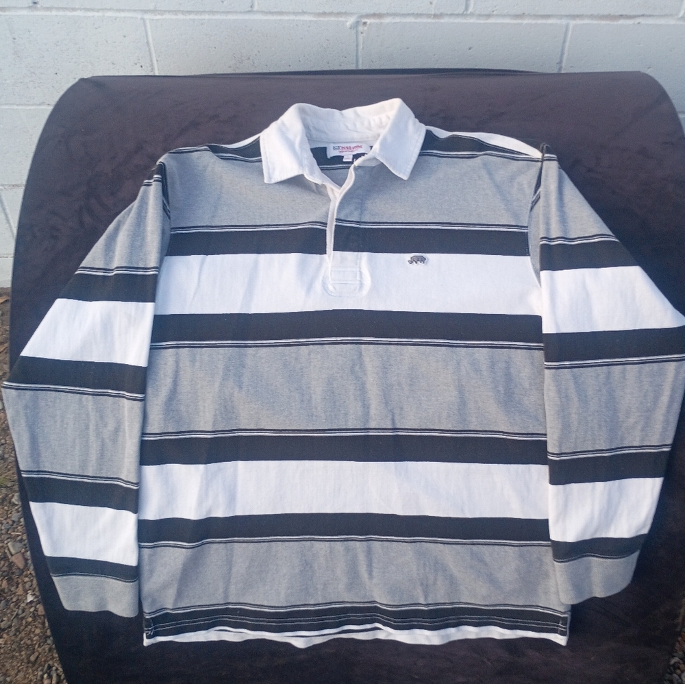 Vintage Marc Ecko Heavyweight Rugby 90s Grail Streetwear Gray White L ⚪️🩶